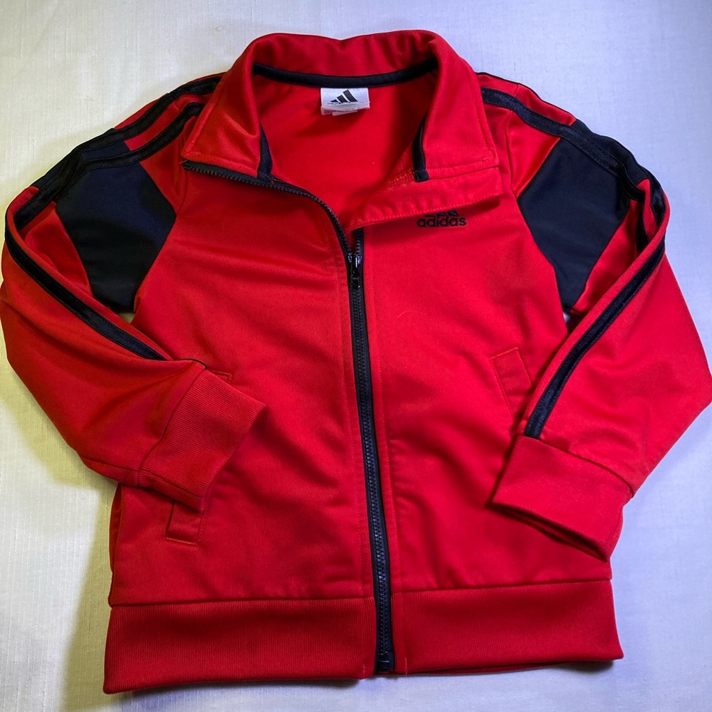 Adidas Red Jacket with Black Trim